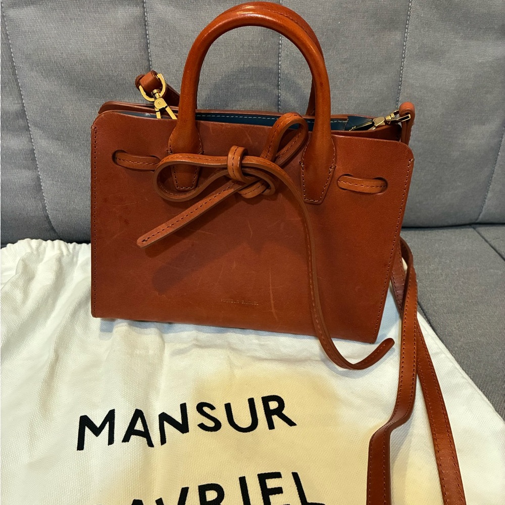 Mansur Gavriel brown mini Leather crossbody bag